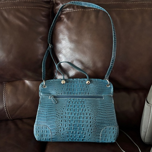 Handbags - Teal Croc-Embossed Shoulder Bag 12" x 15" New without tag.